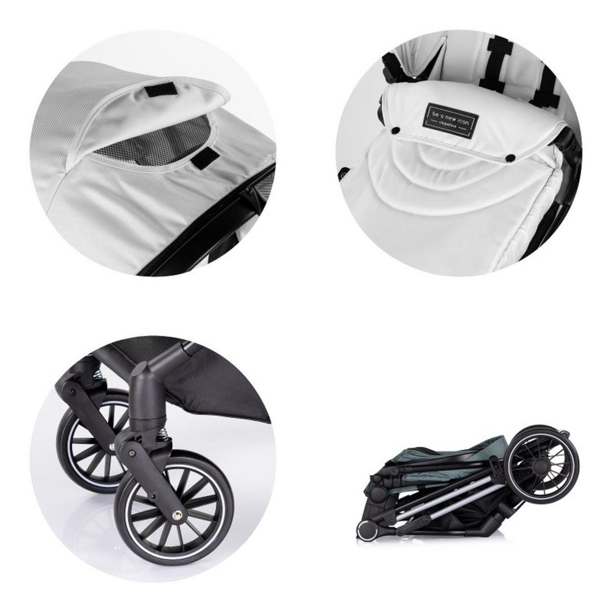 KOMBIKINDERWAGEN Aura 3 in 1 tuerkis Autositz, Babywanne, Wickeltasche, bis 22 kg - Türkis, Metall (98/60/106cm) - Chipolino