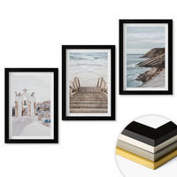 WANDBILDER 3er-Set - 20x30 cm Schwarzer Rahmen - Meeresarchitektur Santorin - Schwarz, Kunststoff (20/30cm) - ArtPrintCave
