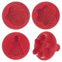AUSSTECHFORMEN-SET Weihnachten Klassik 4-teilig Rot - Rot, Kunststoff (6/5/6.5cm) - Orion 