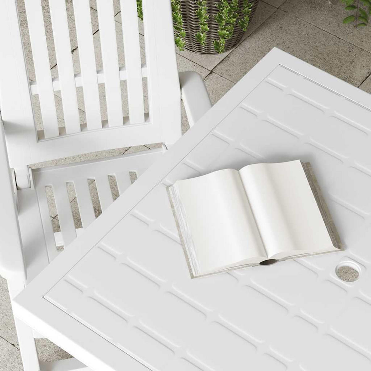 GARTENTISCH Weiss 80/75/72 Cm Kunststoff - Weiß, Kunststoff (75/80/72cm) - vidaXL