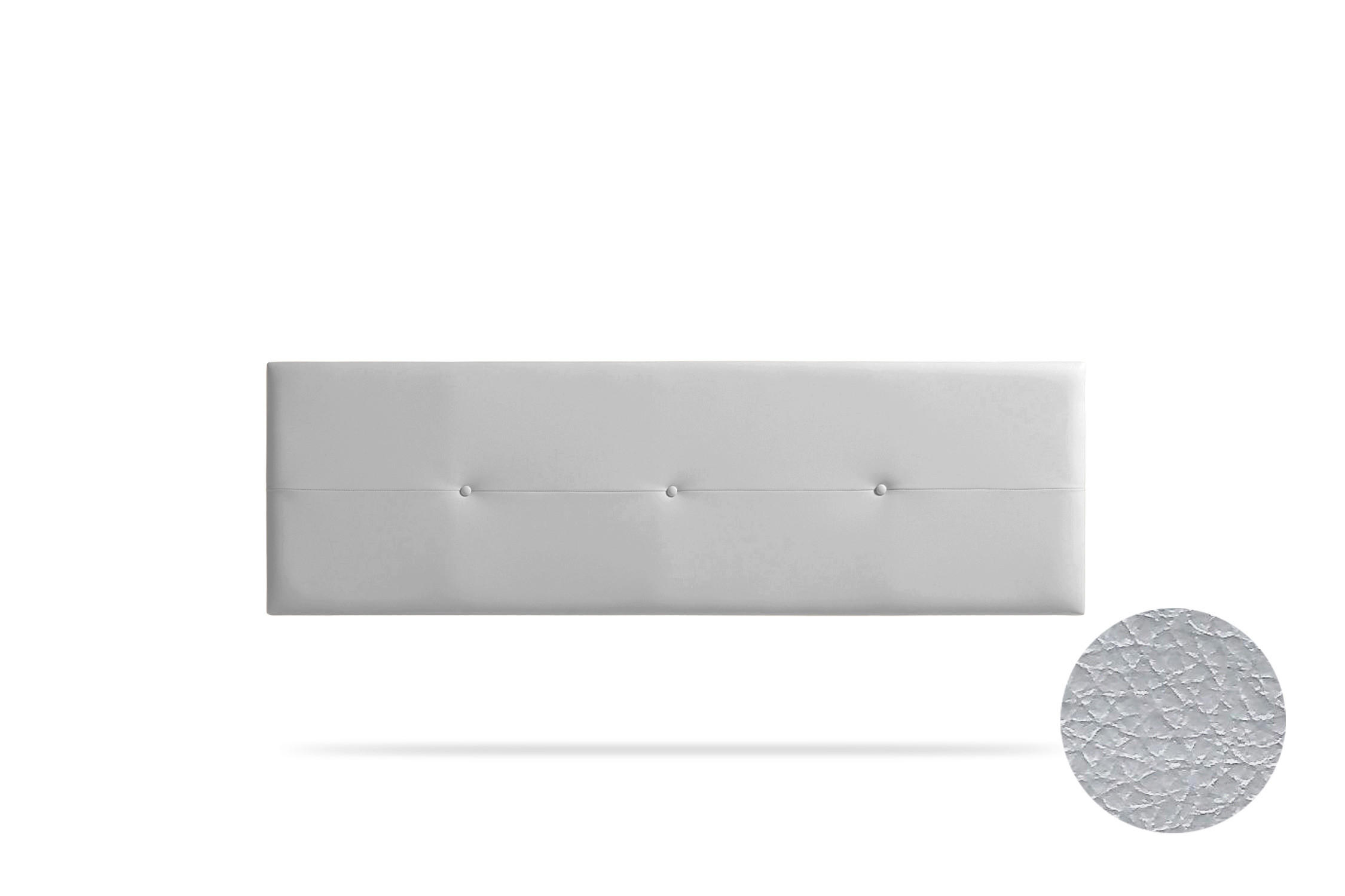 Kopfteil gepolstert NAPOLI Kunstleder 130x50x5 cm - Silber - Moonia - Silberfarben, Holz (130/5/50cm)