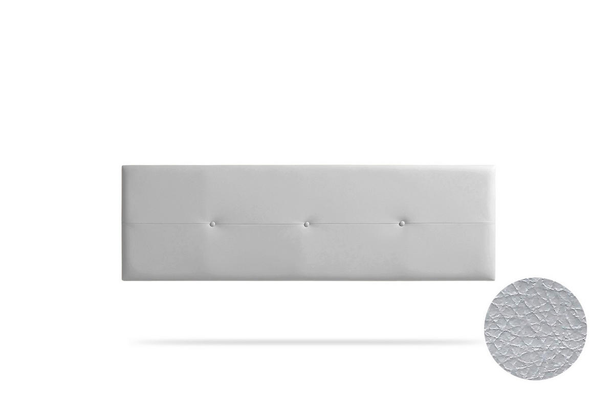 KOPFTEIL gepolstert NAPOLI Kunstleder 170x50x5 cm - Silber - Moonia - Silberfarben, Holz (170/5/50cm)