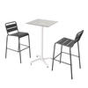 GARTENSET 3-tlg., Grau - Grau, Metall - Oviala
