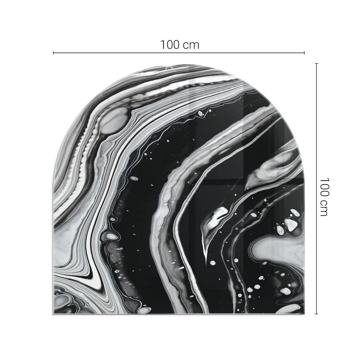 GLASPLATTE für Kamin 100x100 cm Schwarz Weiß - Multicolor, Glas (100/100/0.4cm) - ArtPrintCave