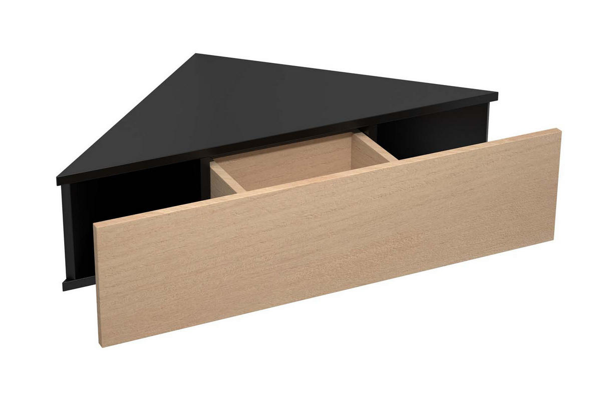 NACHTKÄSTCHEN 60/15/42,4 cm  in Schwarz, Honigeiche  - Honigeiche/Schwarz, MODERN, Holzwerkstoff (60/15/42,4cm) - MID.YOU