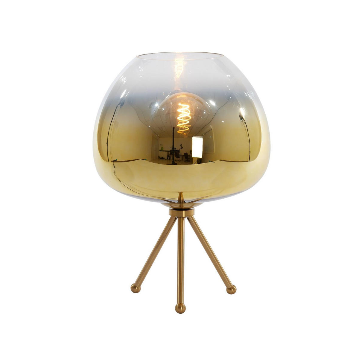 TISCHLAMPE Mayson Gold Ø30/43 cm - Goldfarben, Glas (30/30/43cm) - Light & Living
