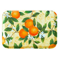 TABLETT Orangenhain, rechteckige Melamin Serviertablett 45x31 cm - Orange, Kunststoff (31/2/45cm) - Lashuma