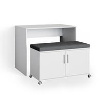 SCHREIBTISCH Flona Weiß 93.2 cm - Anthrazit/Weiß, Holzwerkstoff (60/93.2/76.2cm) - Vicco