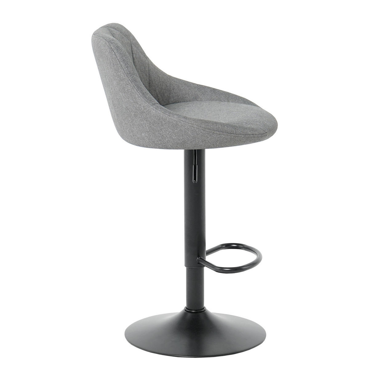 BARSTUHL - 2er-Set - Leinen / Eisen - Grau, Textil/Metall (46/83/49cm) - home24