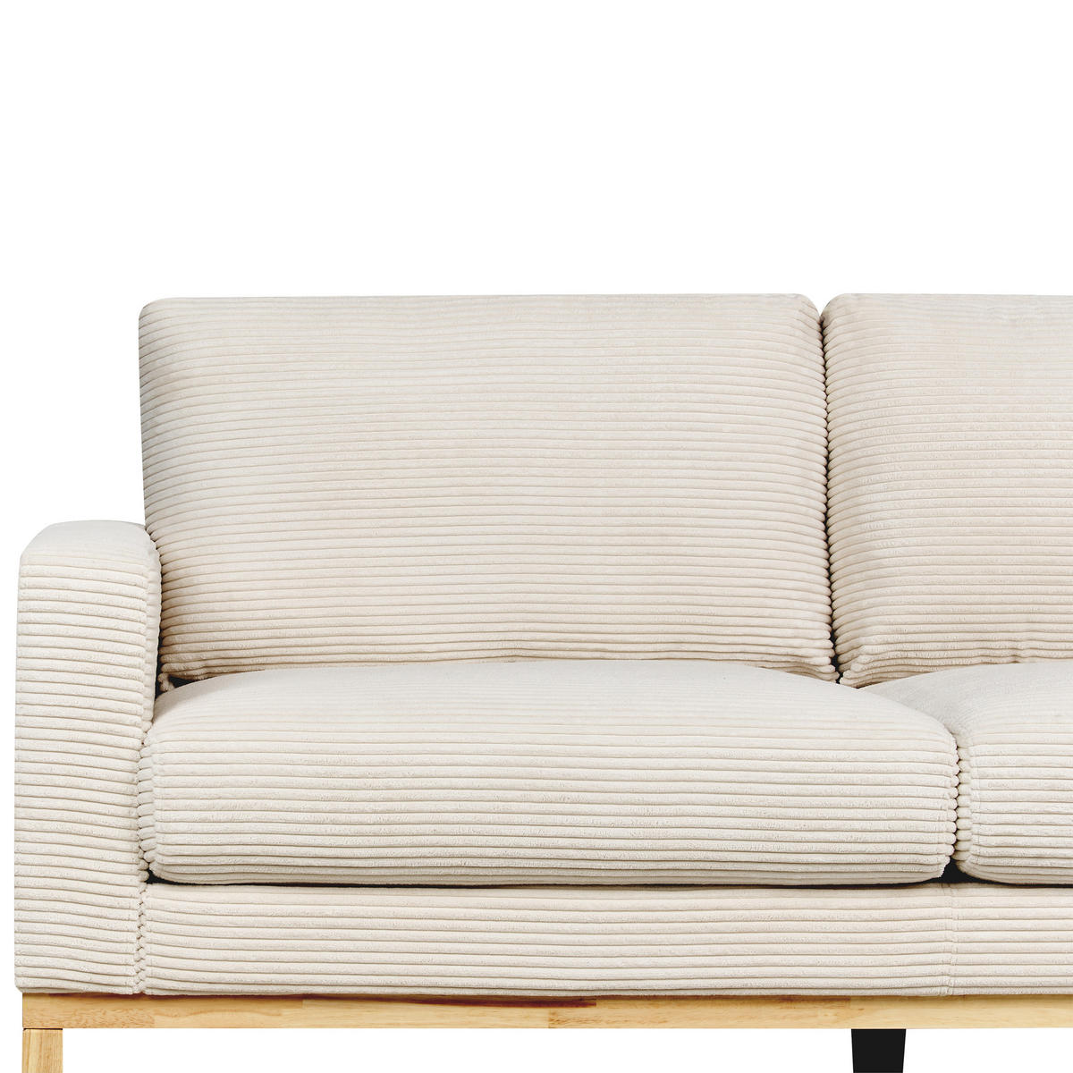 2-SITZER-SOFA Cord hellbeige/hellbraun Siggard - Hellbraun/Beige, Textil (184/84/92cm) - Beliani