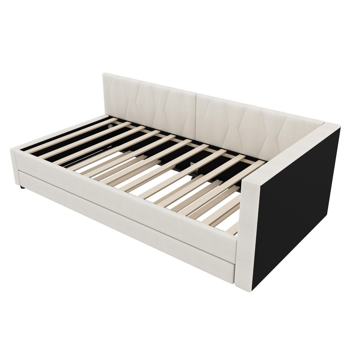 POLSTERBETT 90/200 cm Beige mit LED-Beleuchtung und USB- und Type-C-Anschlüssen - Beige, Textil (90/200cm) - Flora Grace