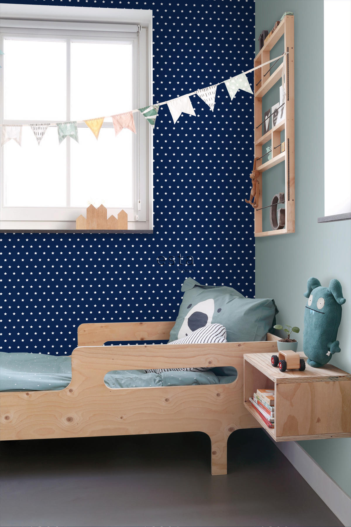 TAPETE Sterne 53 cm x 10.05 m - Blau, Papier (53/0.1cm) - ESTAhome