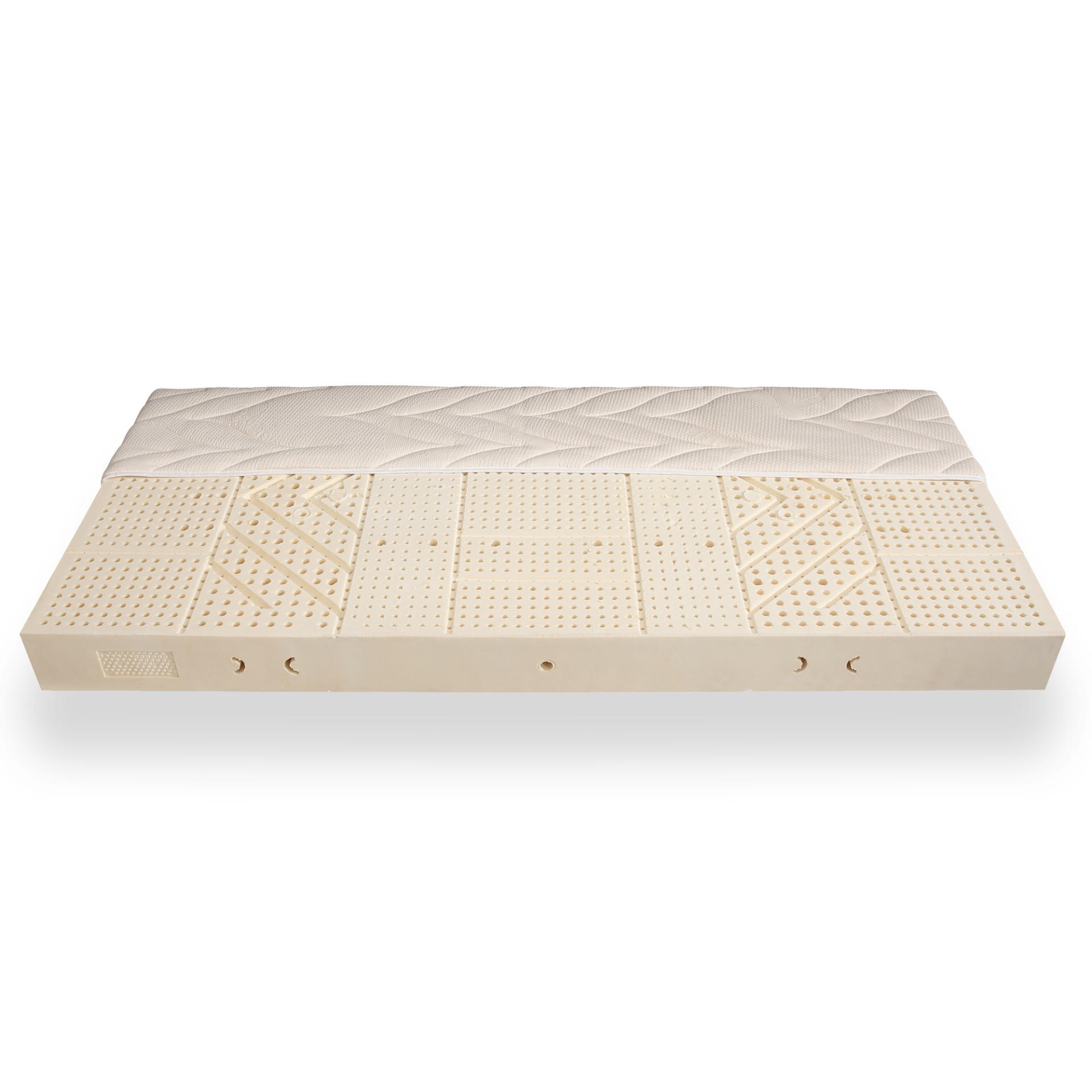 MATRATZE Natur – 7-Zonen-Latexmatratze, Bezug waschbar, Made in Germany - Weiß, Holz (160/200cm) - Schwarzwaldmarie