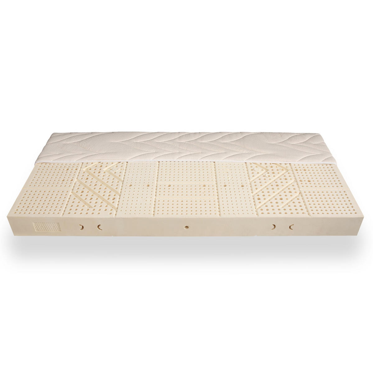 MATRATZE Natur – 7-Zonen-Latexmatratze, Bezug waschbar, Made in Germany - Weiß, Holz (160/200cm) - Schwarzwaldmarie