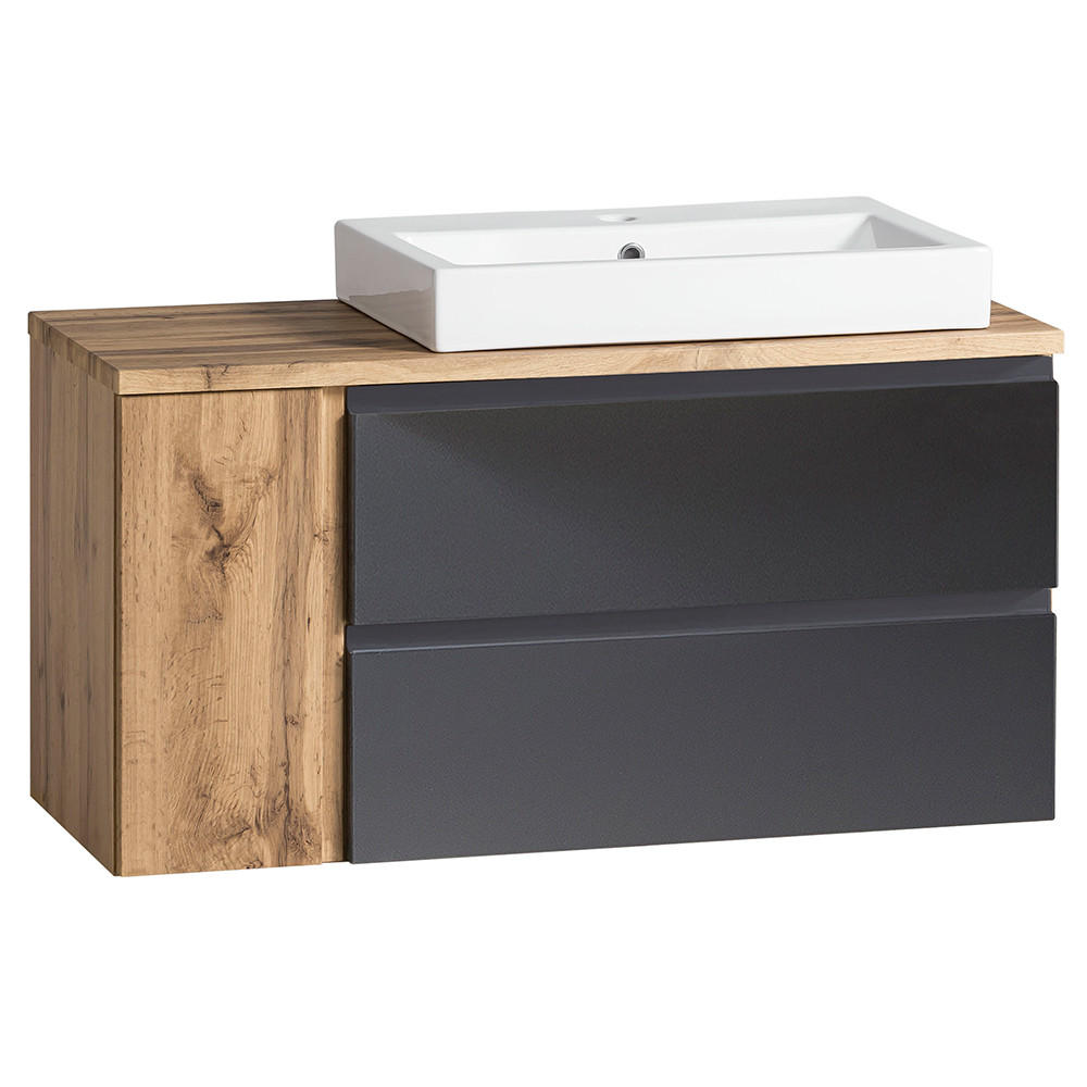WASCHTISCH Vasto-03 - Braun/Grau, Holzwerkstoff (105/66/47cm) - Lomado