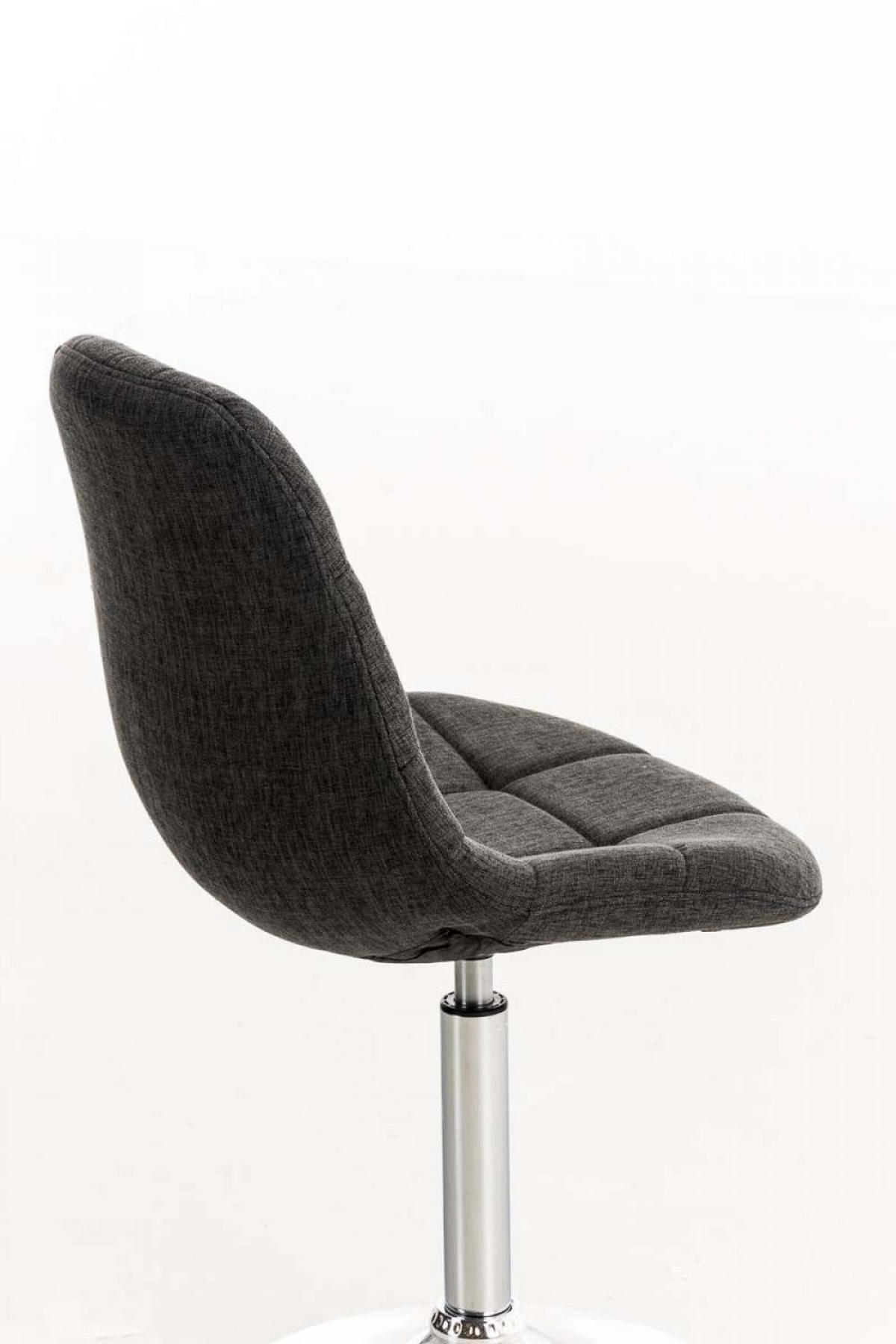 DREHSTUHL Stoff dunkelgrau - Chromfarben/Dunkelgrau, Textil/Metall (48/84/52cm) - CLP