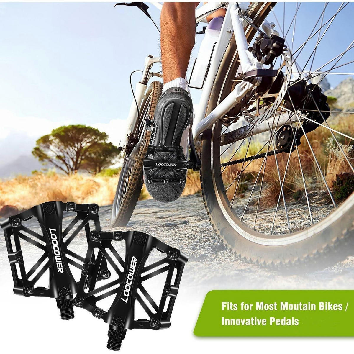FAHRRADPEDALE Aluminiumlegierung Schwarz 9/16 Zoll - Schwarz, Metall (10/1.5/12cm)