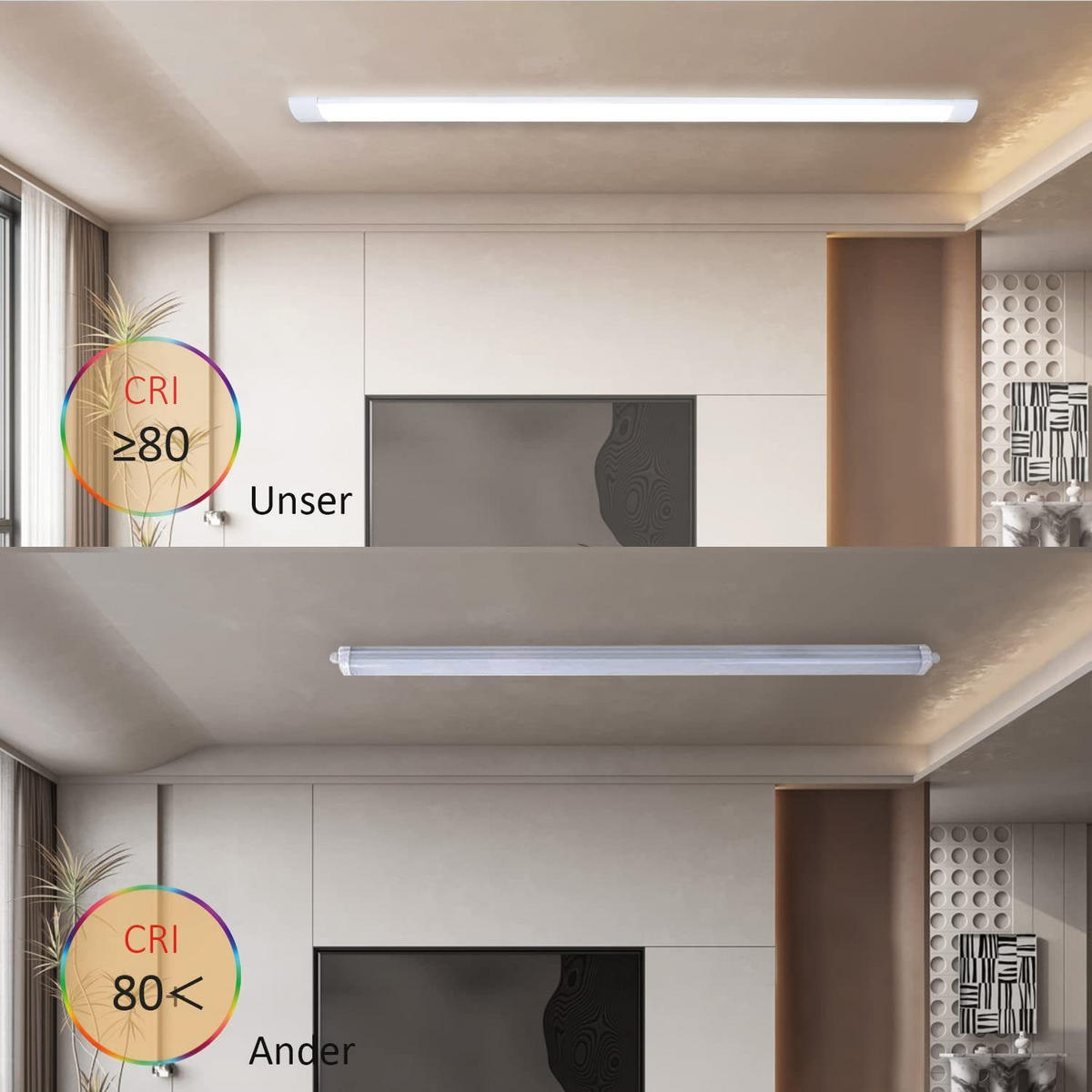 LED-DECKENLEUCHTE 120/5.7/2.6 cm - Weiß, Kunststoff (120/5.7/2.6cm) - ZMH