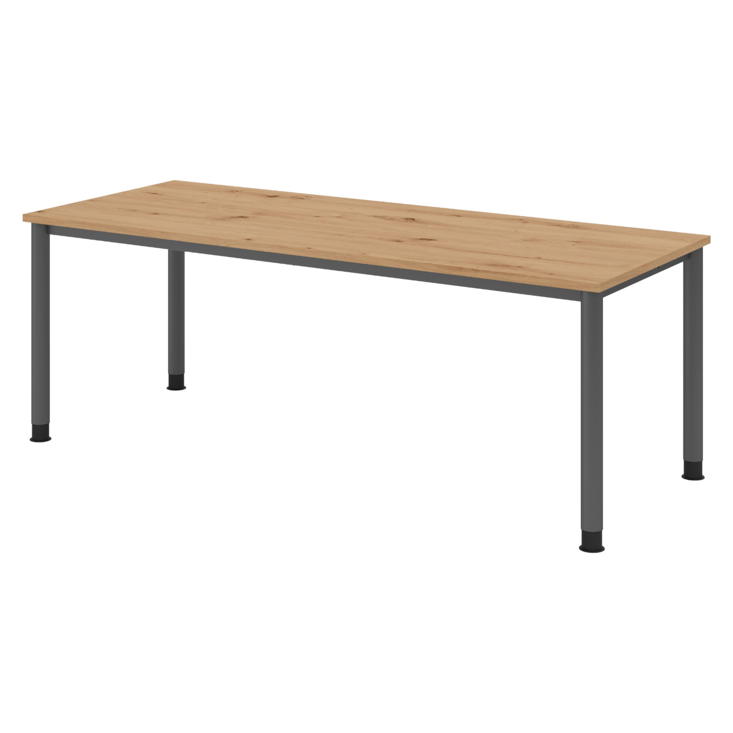 SCHREIBTISCH Serie-H 80/200/74 cm in Wildeiche/Graphitfarben - Wildeiche/Graphitfarben, Holzwerkstoff (80/200/74cm) - bümö