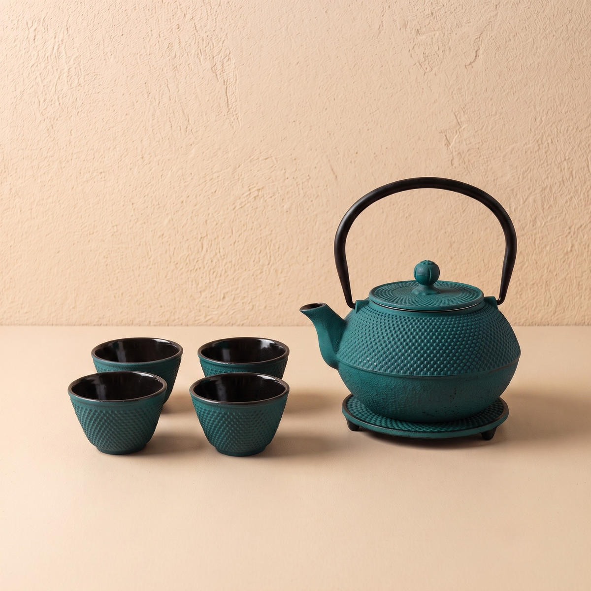 TEEKANNE Gusseisen mit Sieb Sono Grün 1,2 l 18,5/16,5/20 cm - Grün, Metall (16.5/18.5cm) - AROMELIO