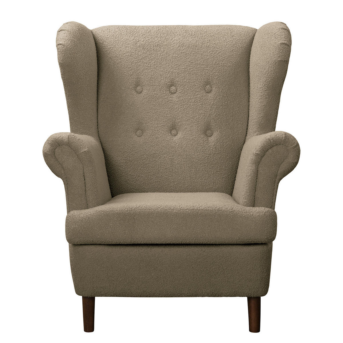 OHRENSESSEL - Dunkelbraun/Cappuccino, Textil (85/101/89cm) - home24