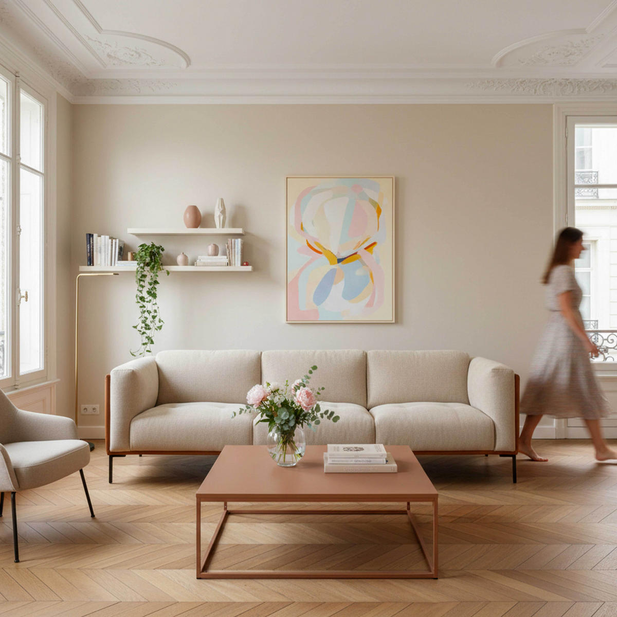 COUCHTISCH 120 cm, Braun - Braun, Metall (90/90/35cm) - Oviala