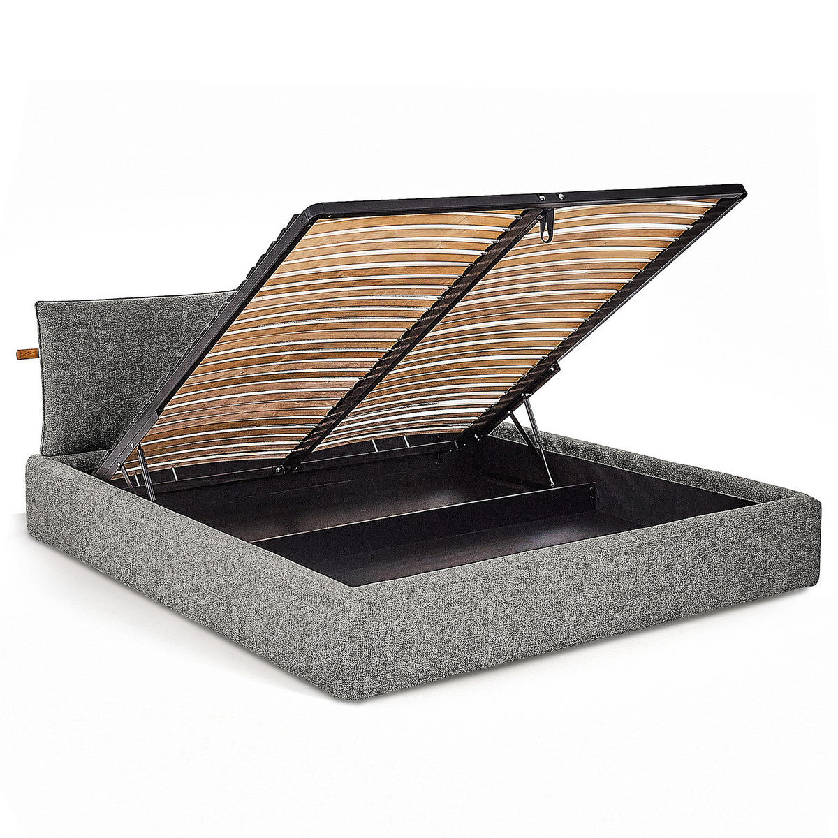 POLSTERBETT - Anthrazit, Textil (200/200cm) - home24