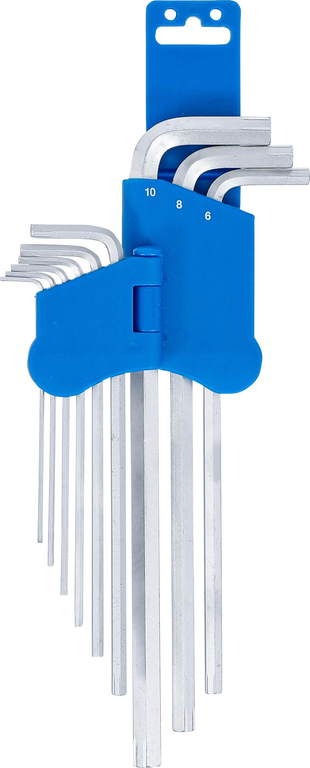 SPEZIAL-WINKELSCHLÜSSEL-SATZ | INNENSECHSKANT 1,5 - 10 MM | 9-TLG. - Multicolor, Kunststoff/Metall (1/1cm) - BGS technic