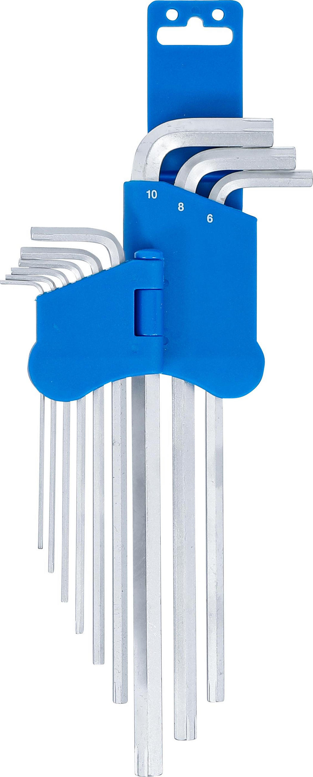 SPEZIAL-WINKELSCHLÜSSEL-SATZ | INNENSECHSKANT 1,5 - 10 MM | 9-TLG. - Multicolor, Kunststoff/Metall (1/1cm) - BGS technic