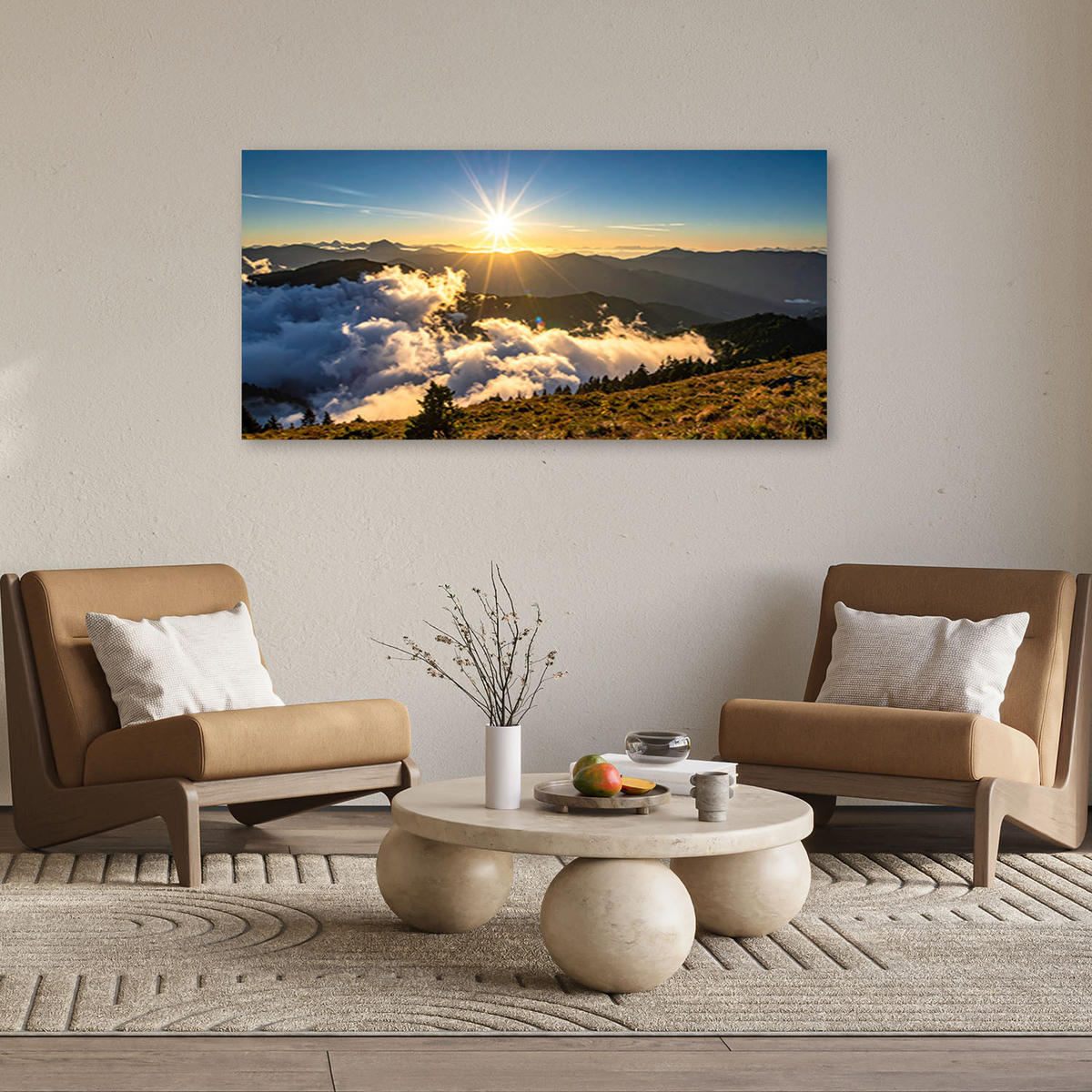 LEINWANDBILD Natur und Botanik 100x50cm - Blau, Textil (100/50cm) - Feeby