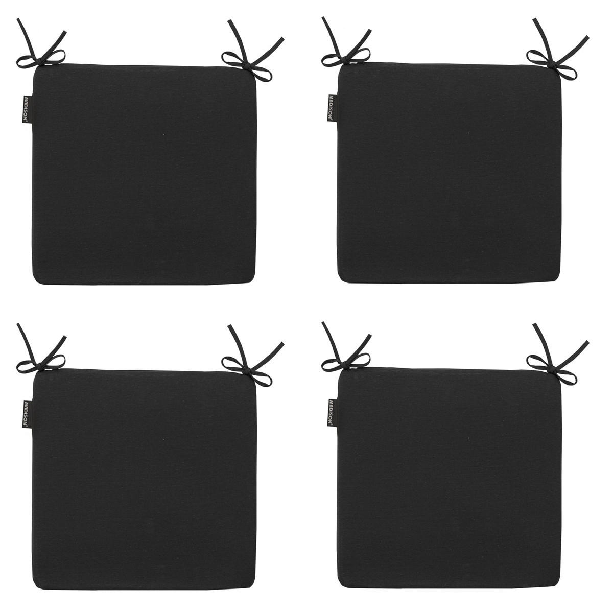 SITZKISSEN Panama 40/40 cm 4er-Set - Schwarz, Textil (40/4/40cm) - Madison