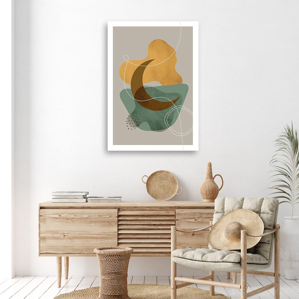 WANDBILD mondstrahl boho - Grün, Textil (40/60cm) - Feeby