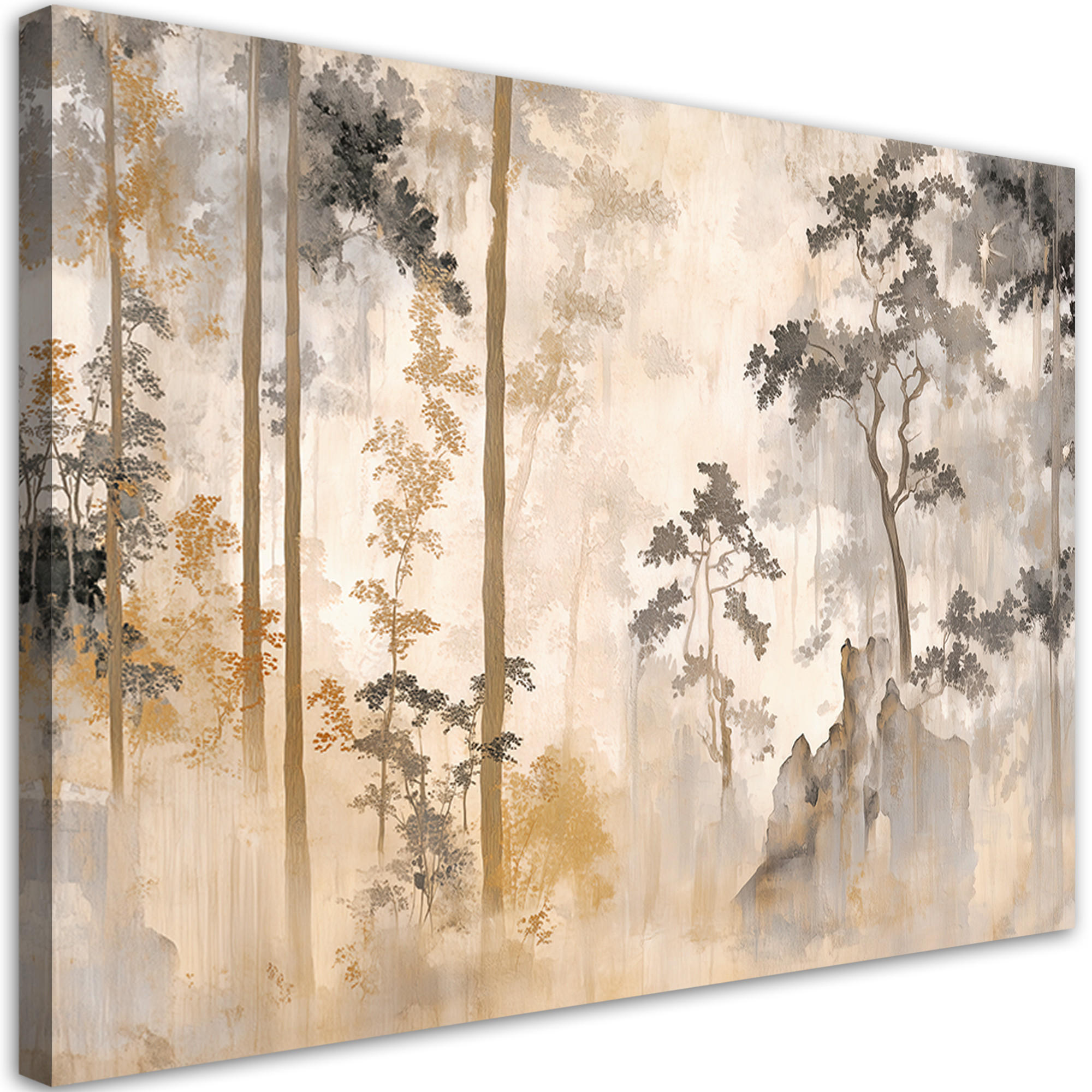 WANDBILD wald natur bäume - Beige, Textil (60/40cm) - Feeby