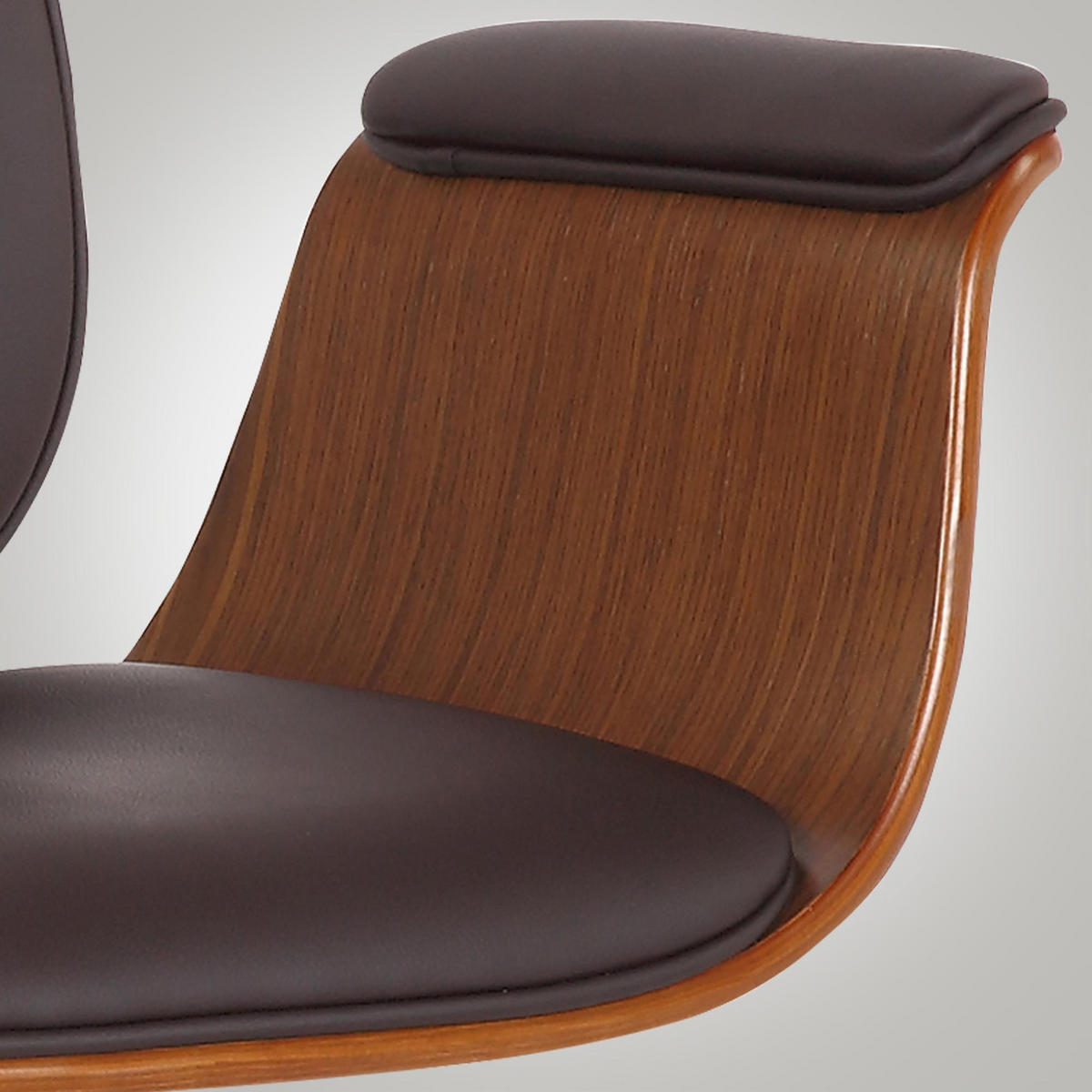 DREHSTUHL Holz walnuss/braun - Chromfarben/Walnussfarben, Holz/Textil (69/82/62cm) - CLP