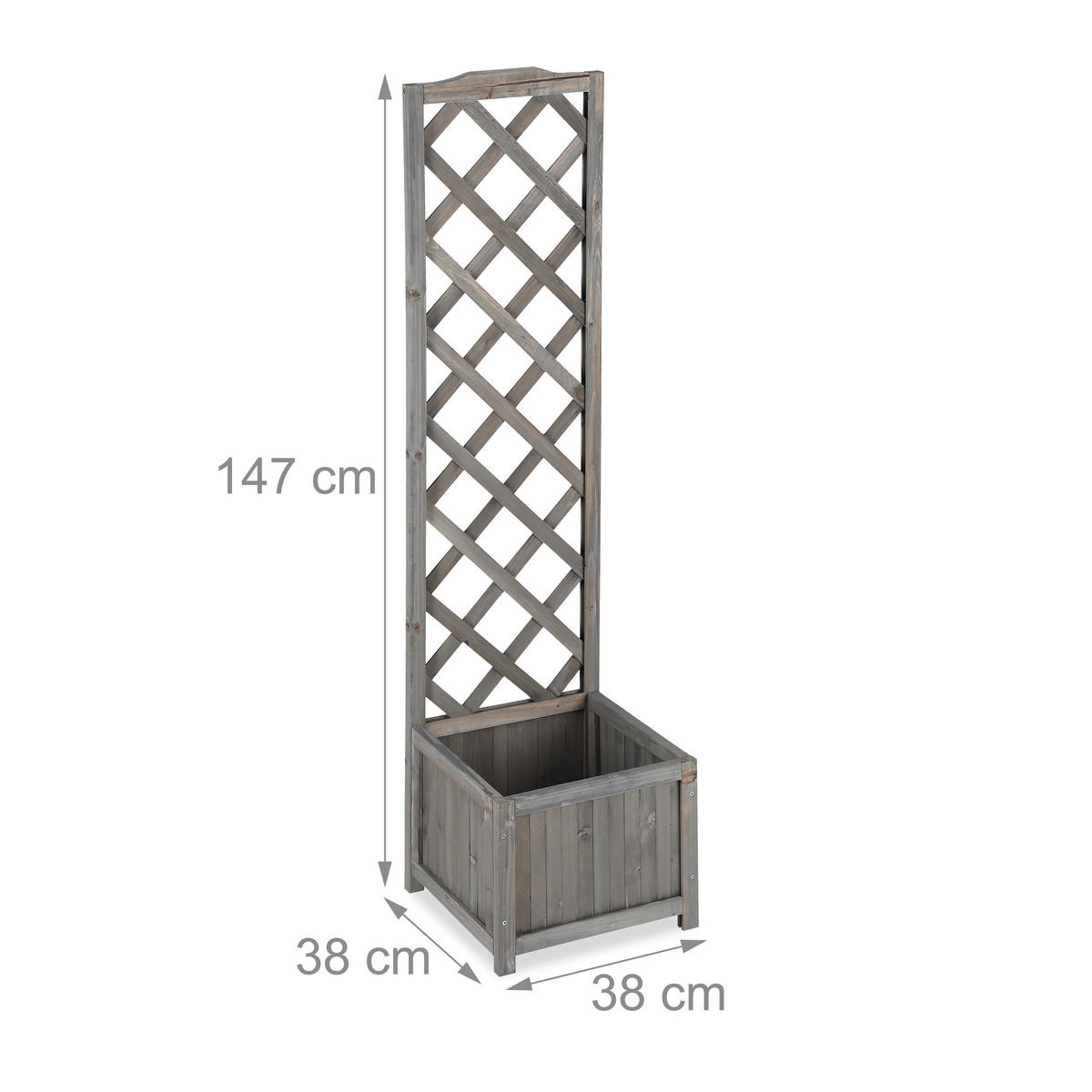 RANKKASTEN - Grau, Holz (38/147/38cm) - Relaxdays