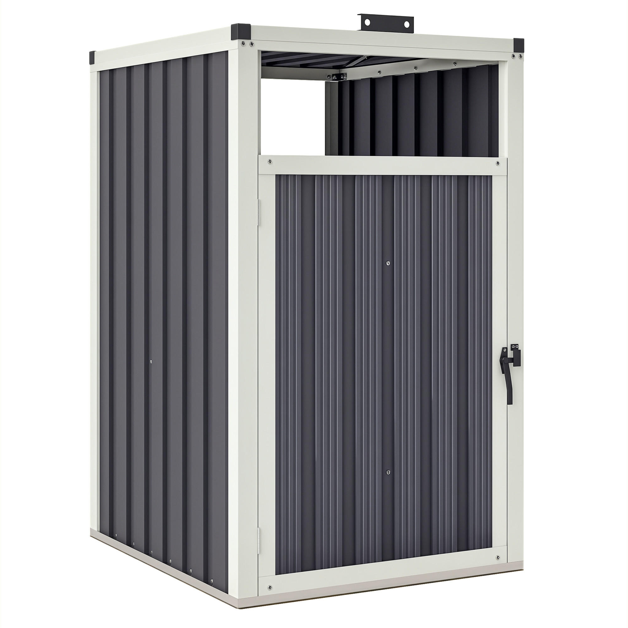 MÜLLTONNENBOX DE-16855 für 240L mit Belüftung Dunkelgrau - Dunkelgrau, Metall (73/122/81cm) - ComfortXL