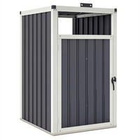 MÜLLTONNENBOX DE-16855 für 240L mit Belüftung Dunkelgrau - Dunkelgrau, Metall (73/122/81cm) - ComfortXL