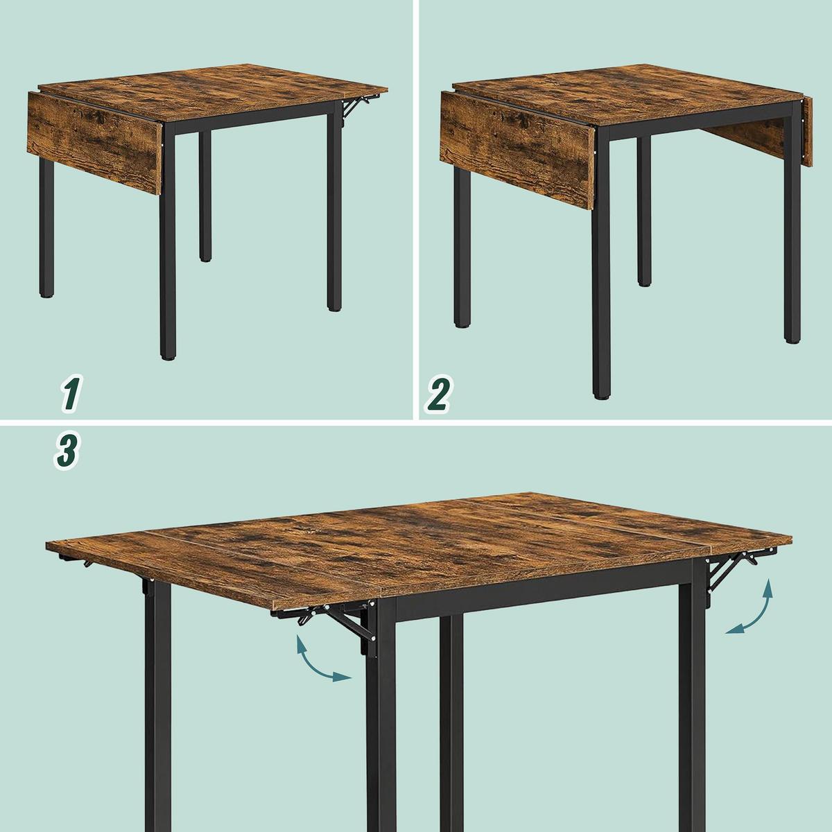 ESSTISCH - Braun, Holzwerkstoff/Metall (78/120/76cm) - Relaxdays