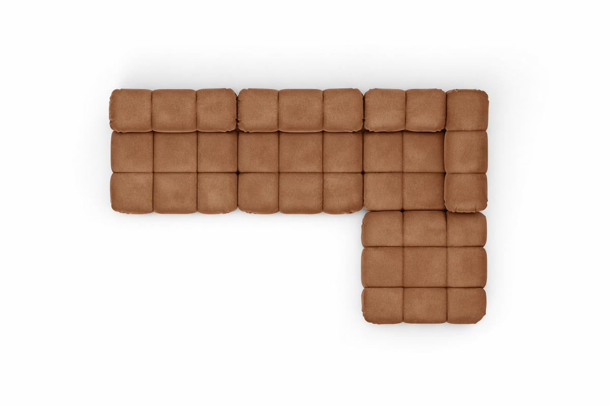 ECKSOFA L-Form Modulare, Veloursstoff Salvador, Dunkelbeige, Rechts, Selia - Beige, Holz (285/160cm) - Kaiser Möbel