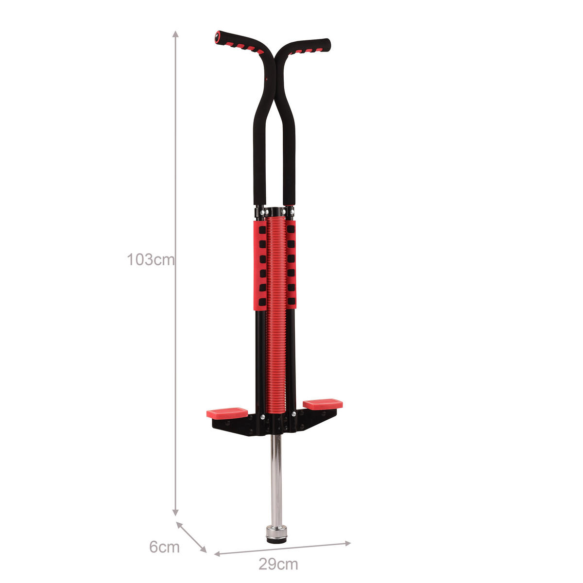 POGO-STICK - Dunkelrot, Kunststoff/Textil (29/6cm) - Relaxdays