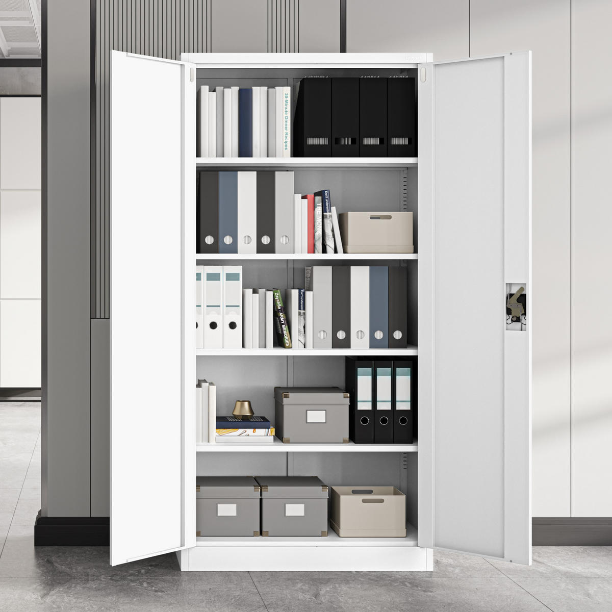 AKTENSCHRANK JAN 185x90x45 cm - Weiß, Metall (90/185/40cm) - Jan Nowak