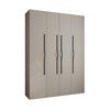 DREHTÜRENSCHRANK 245,5/180/50 4-türig - Kaschmir/Schwarz, Holz/Metall (180/245.5/50cm) - Abiks Möbel