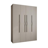 DREHTÜRENSCHRANK 245,5/180/40 4-türig - Kaschmir/Schwarz, Holz/Metall (180/245.5/40cm) - Abiks Möbel