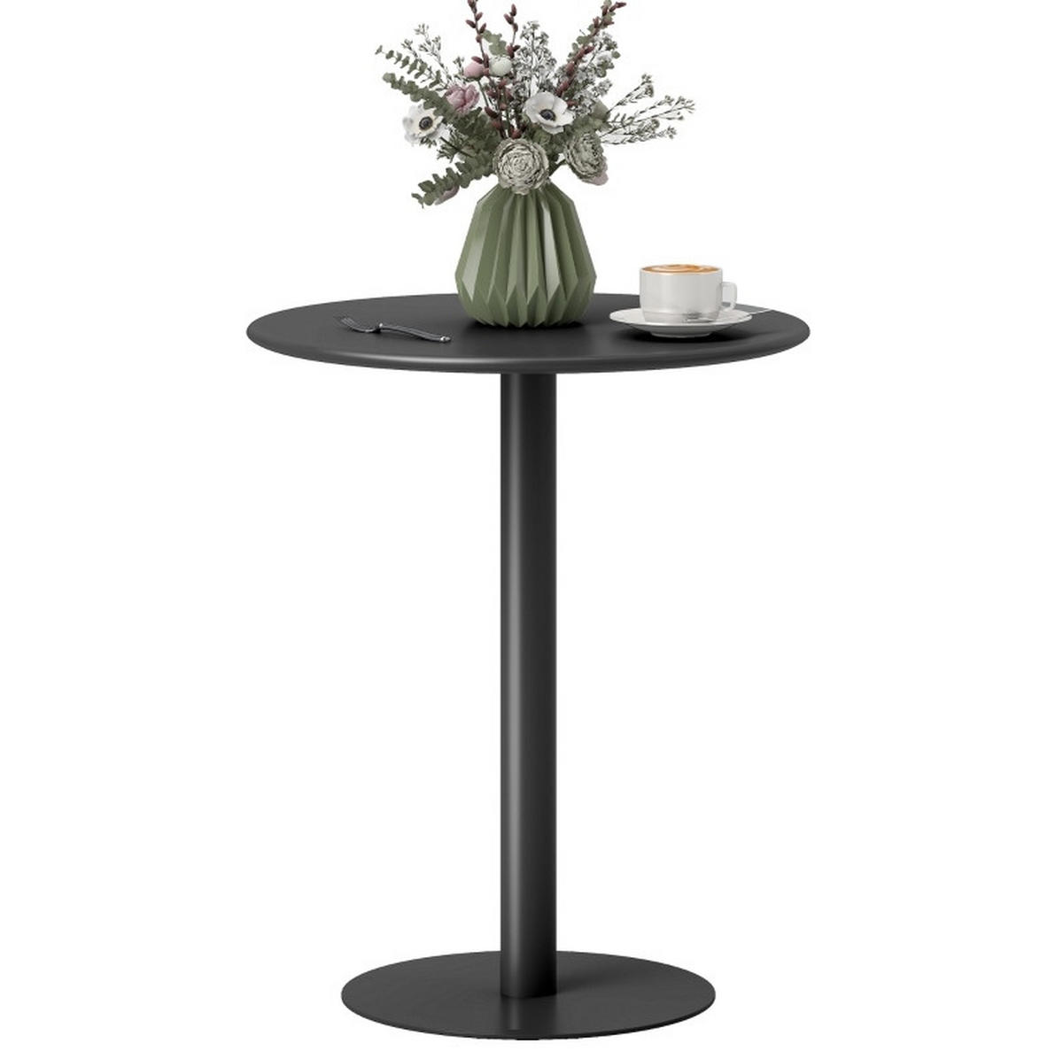 ESSTISCH aus Stahl 60x60x72 cm Schwarz für 2 Personen, platzsparend und vielseitig - Schwarz, Metall (60/60/72cm) - Modfu