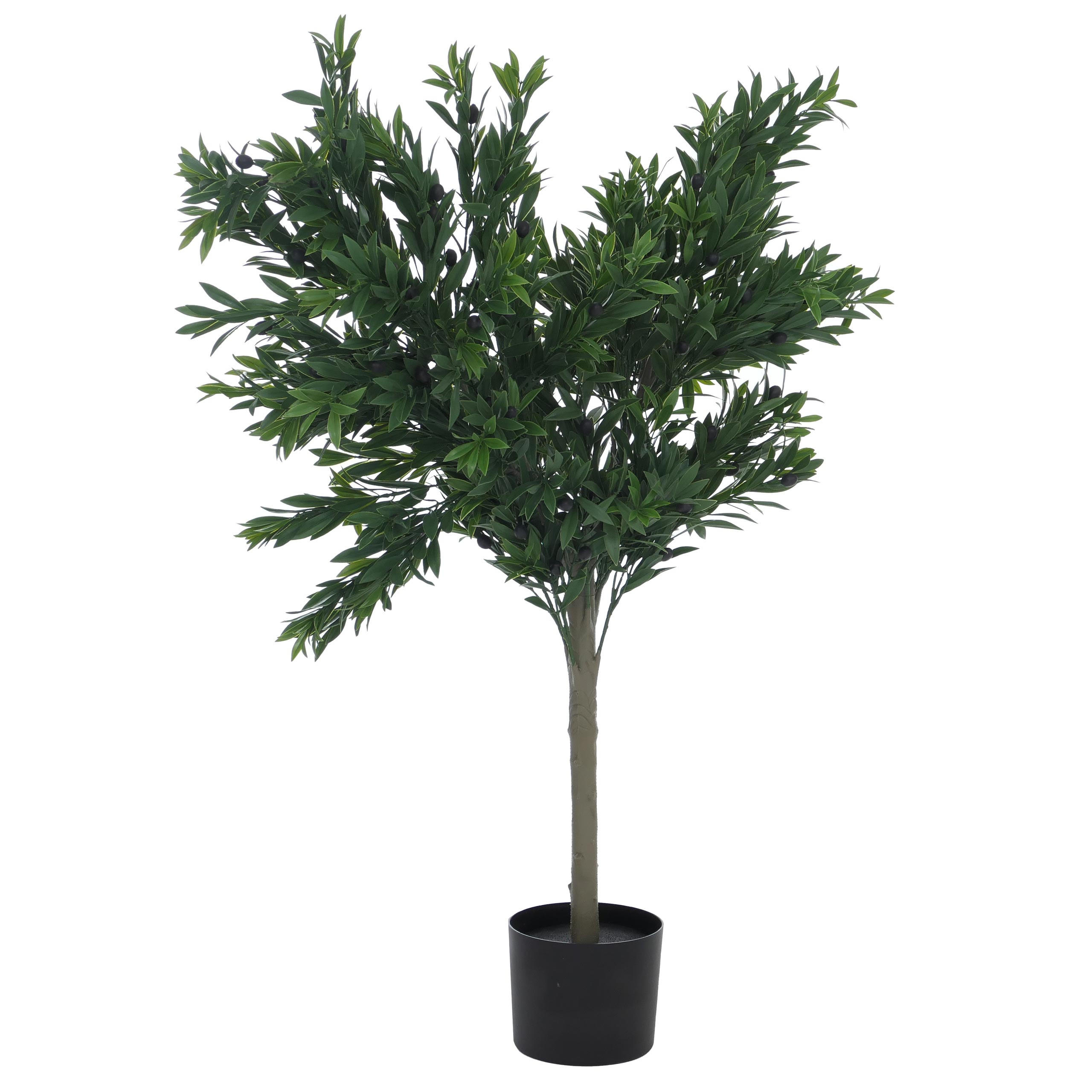 KÜNSTLICHER OLIVENBAUM Grün - Grün, Kunststoff (130cm) - MCW