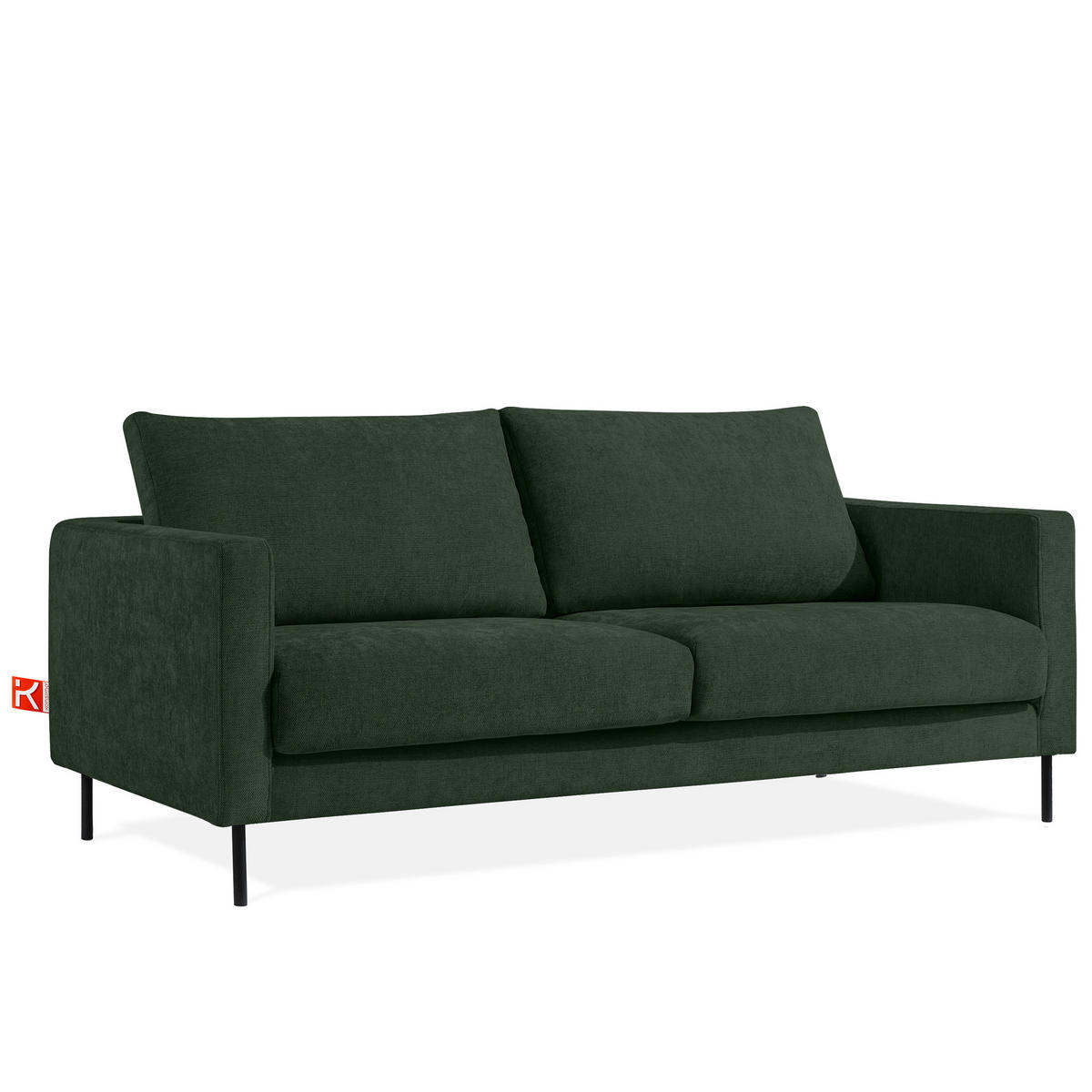 SOFA LUMO, 3-Sitzer, Dunkelgrün - Dunkelgrün/Schwarz, Holz/Holzwerkstoff (198/90/95cm) - KONSIMO®