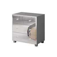 KOMMODE Bellagio grau / Spiegel 72 cm / 45 cm / 75 cm - Grau, Glas/Holz (72/75/45cm) - Feldmann-Wohnen