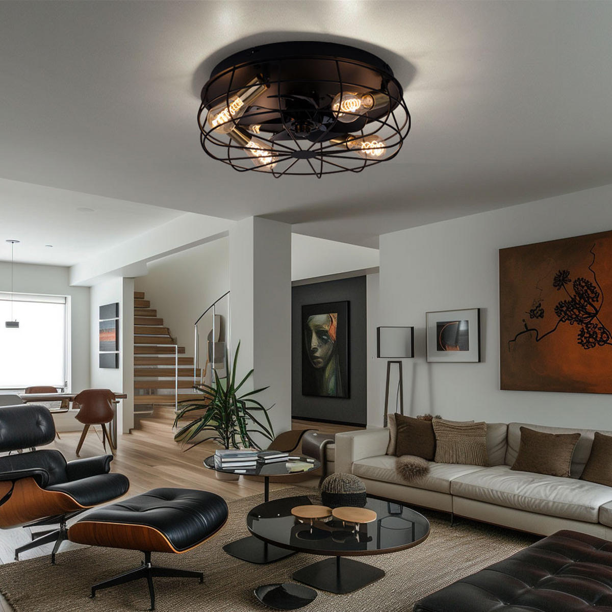 LED DECKENLEUCHTE Metall Schwarz - Schwarz, Metall (48.5/48.5/18cm)