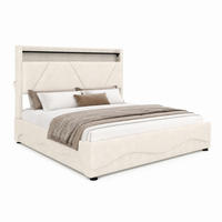 POLSTERBETT mit Stauraum 140x200 cm Samt Beige - Beige, Metall (140/200cm) - Meubliv