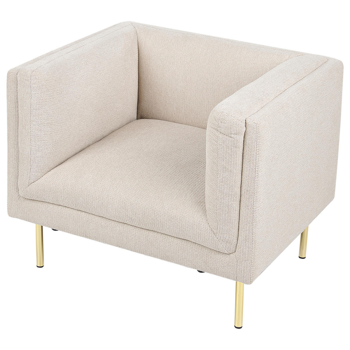 SESSEL Beige Moen - Beige/Goldfarben, Textil (87/72/75cm) - Beliani